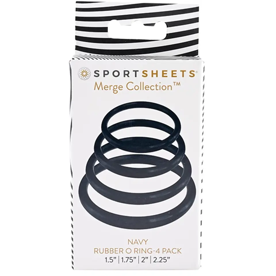 ⁨Zestaw pierścieni - Sportsheets Navy O Ring 4 Pack⁩ w sklepie Wasserman.eu