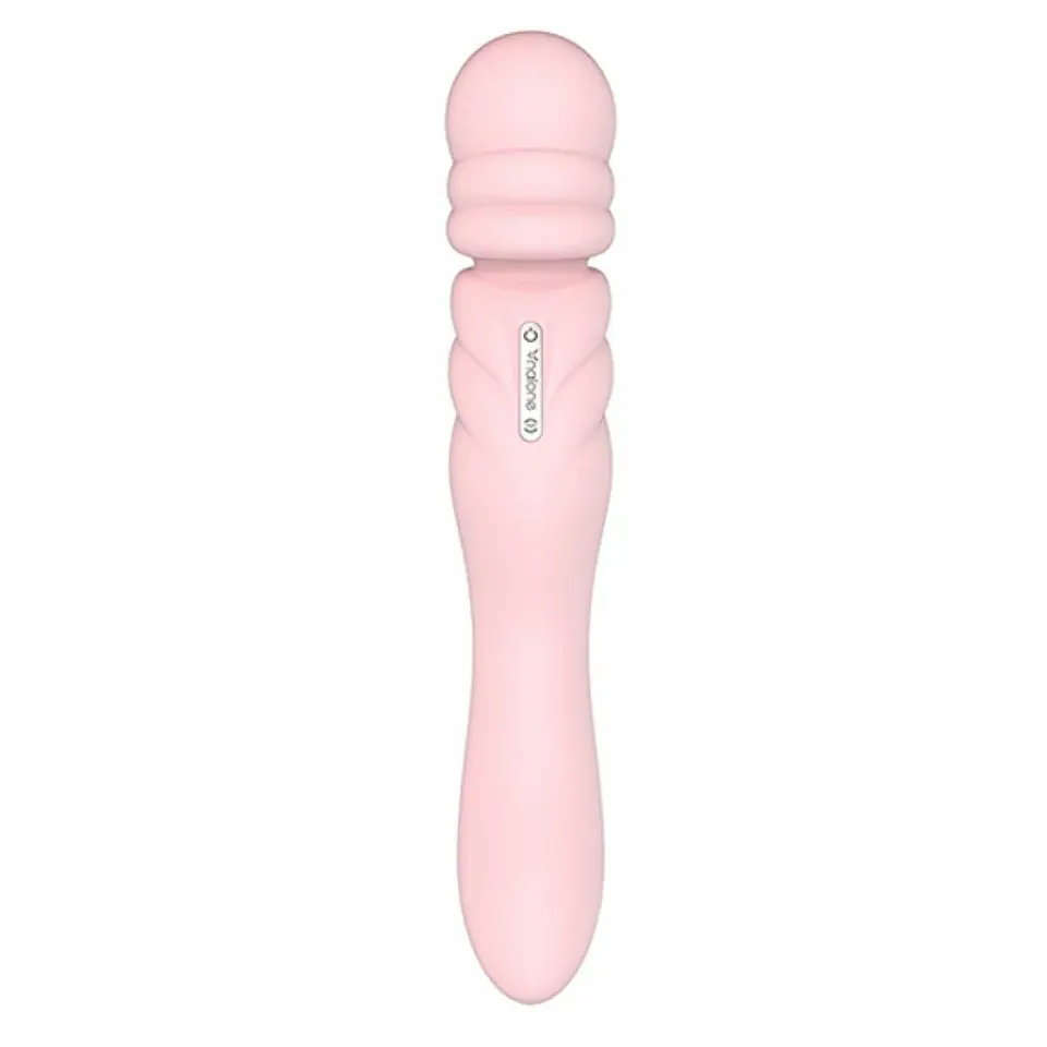 ⁨Nalone Jane Light Pink - dwustronny wibrator silikonowy 23 cm USB⁩ w sklepie Wasserman.eu