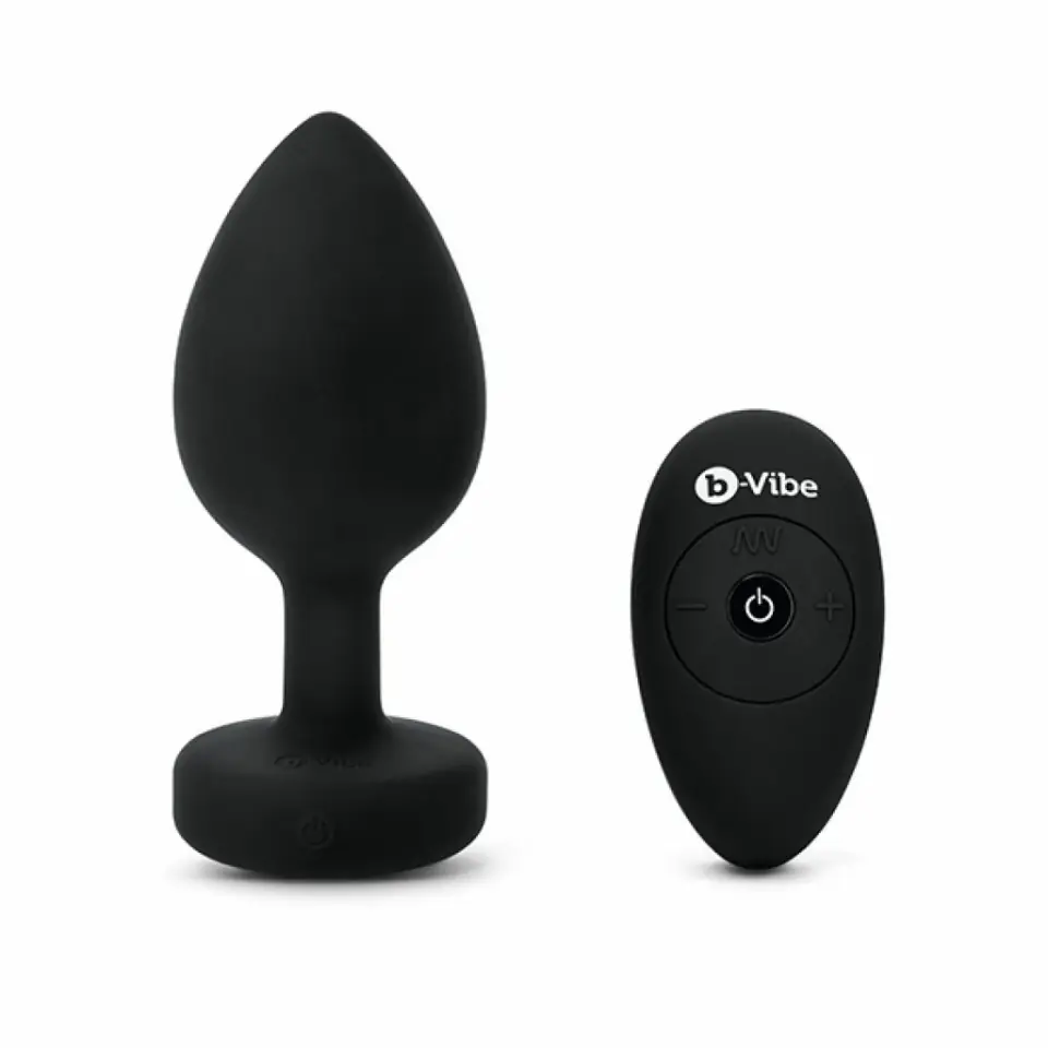 ⁨Zdalnie sterowany plug analny - B-Vibe Vibrating Jewel Plug XXL Black⁩ w sklepie Wasserman.eu