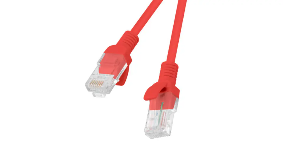 ⁨Kabel krosowy patchcord U/UTP kat.6 1m czerwony⁩ w sklepie Wasserman.eu