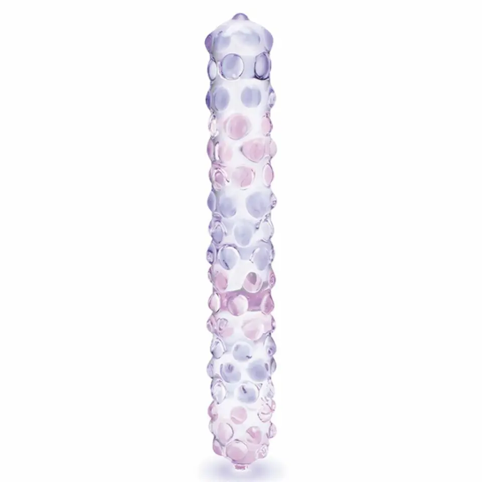 ⁨Szklane dildo - Glas Purple Rose Nubby 23 cm⁩ w sklepie Wasserman.eu