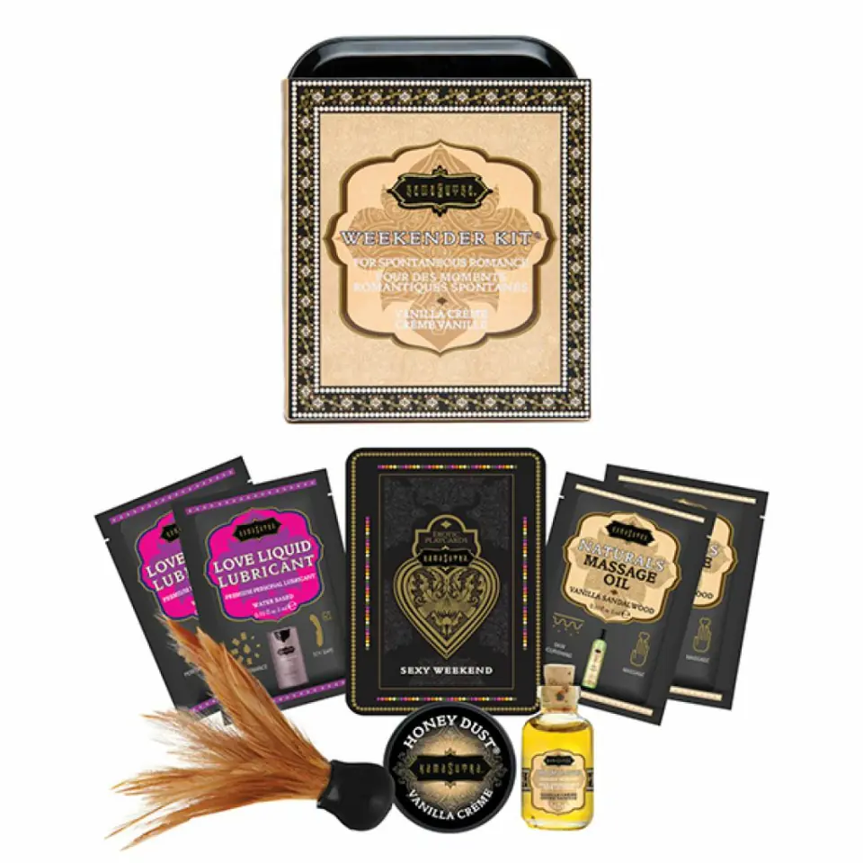 ⁨Zestaw akcesoriów - Kama Sutra The Weekender Tin Can Vanilla Creme⁩ w sklepie Wasserman.eu