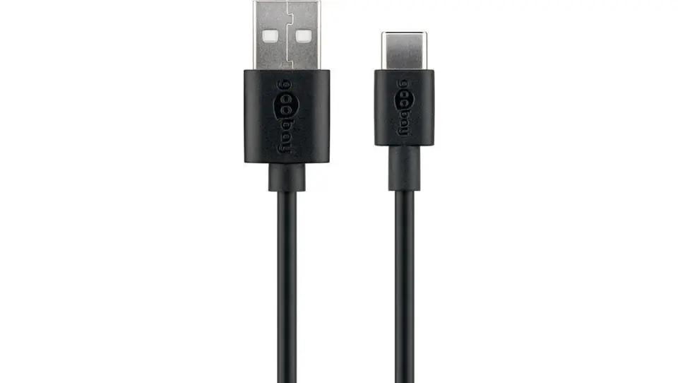 ⁨FastCharge max.3A USB 2.0 HighSpeed USB-C - USB-A 1m Cable 45735⁩ at Wasserman.eu