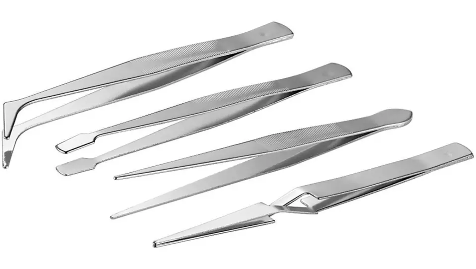 ⁨4-piece tweezers set - 77101 stainless steel⁩ at Wasserman.eu