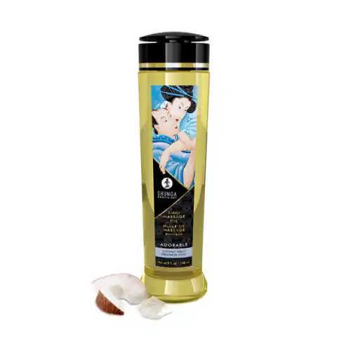 ⁨Olejek do masażu - Shunga Massage Oil Adorable Coconut Thrills 240 ml⁩ w sklepie Wasserman.eu