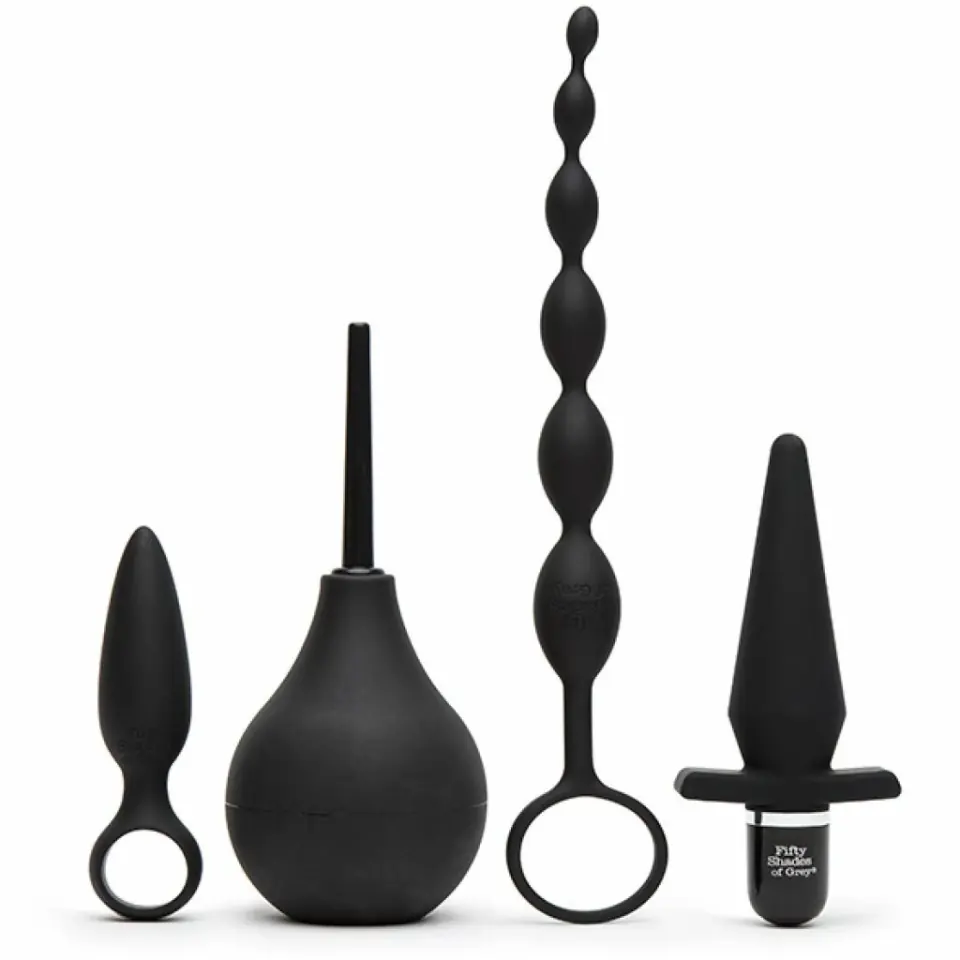⁨Zestaw akcesoriów - Fifty Shades of Grey Pleasure Overload Starter Anal Kit (4 piece kit)⁩ w sklepie Wasserman.eu
