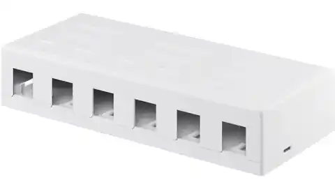 ⁨Empty Keystone 6-port enclosure - allows easy mounting using the Snap-In 79379 method⁩ at Wasserman.eu