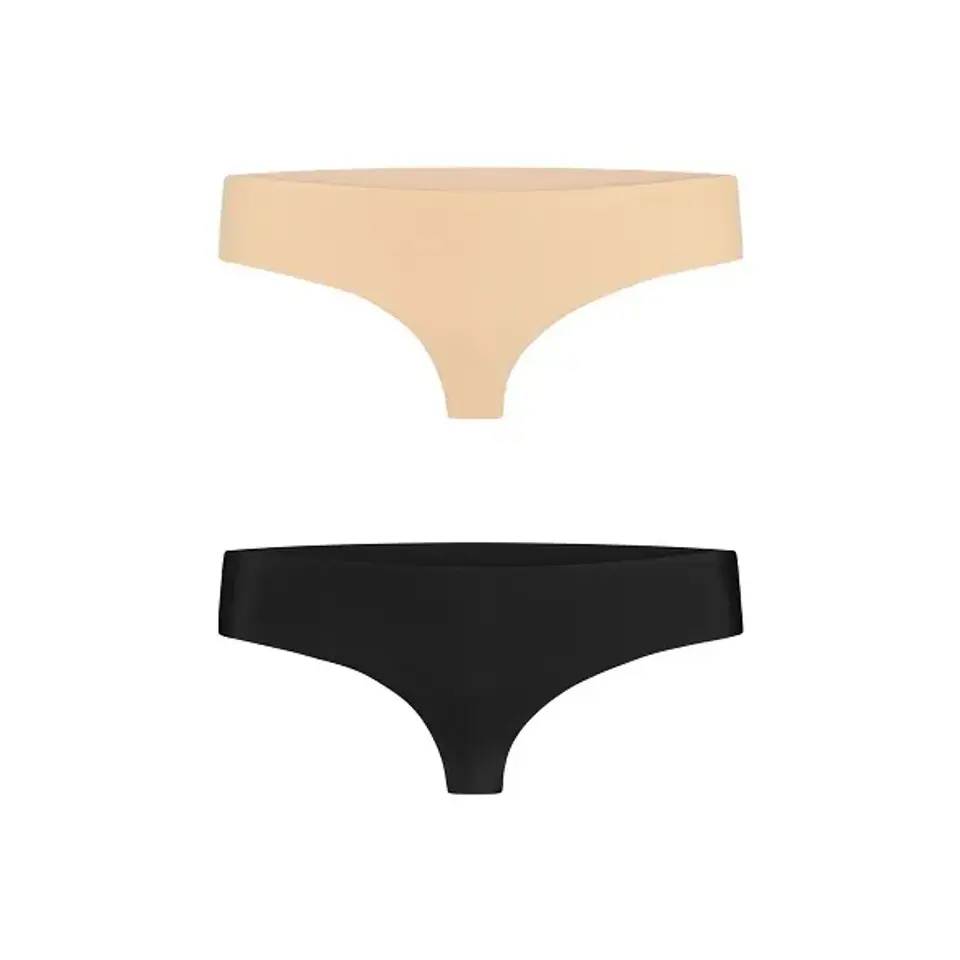 ⁨Niewidzialne stringi - Bye Bra Invisible Thong (Nude & Black 2-Pack) M⁩ w sklepie Wasserman.eu