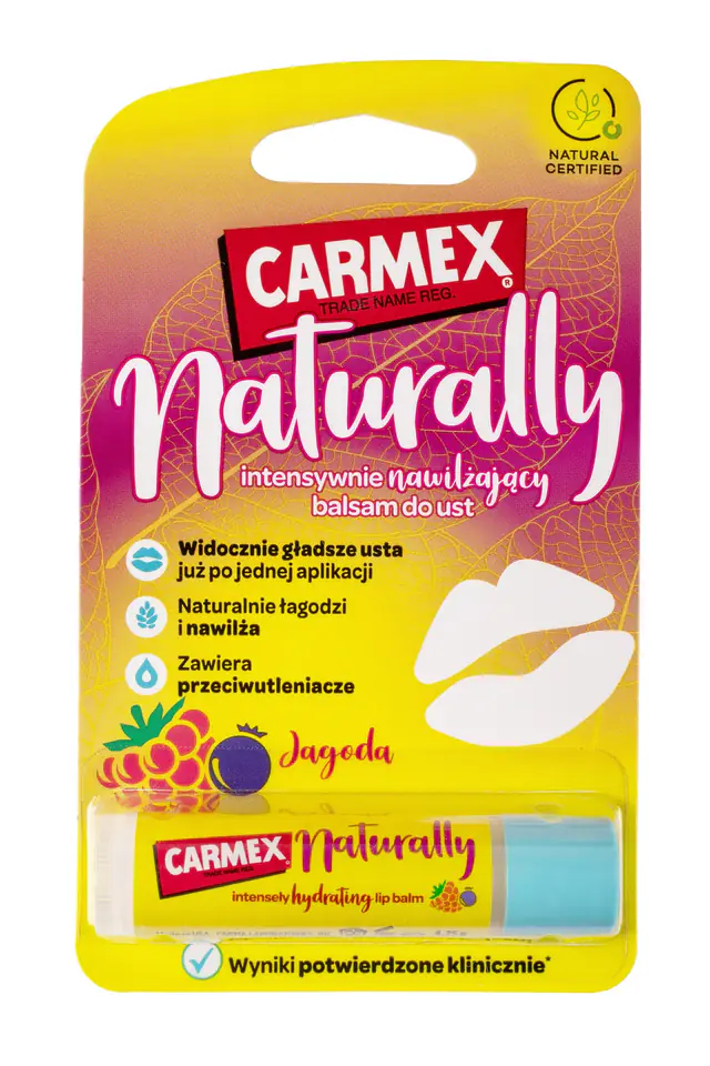 ⁨CARMEX Naturally Intensywnie Nawilżający Balsam do ust - Jagoda 4.25g⁩ w sklepie Wasserman.eu