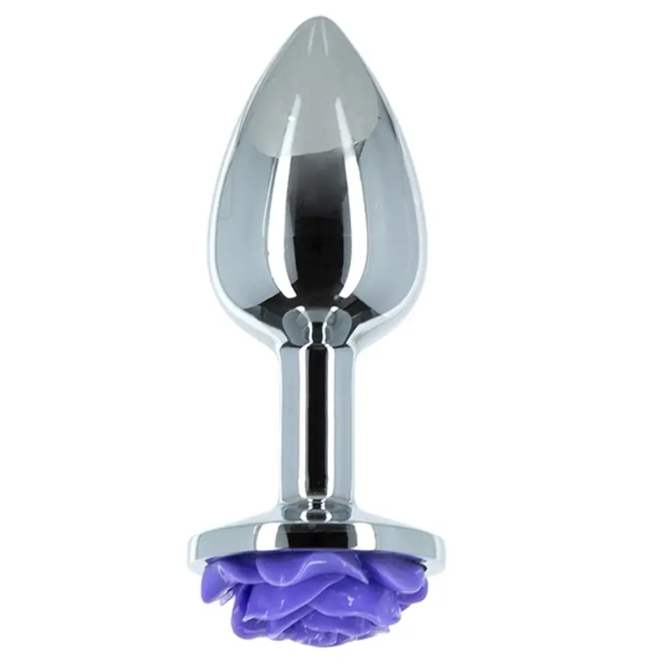 ⁨Plug analny - Lux Active Metal Butt Plug Purple Rose⁩ w sklepie Wasserman.eu