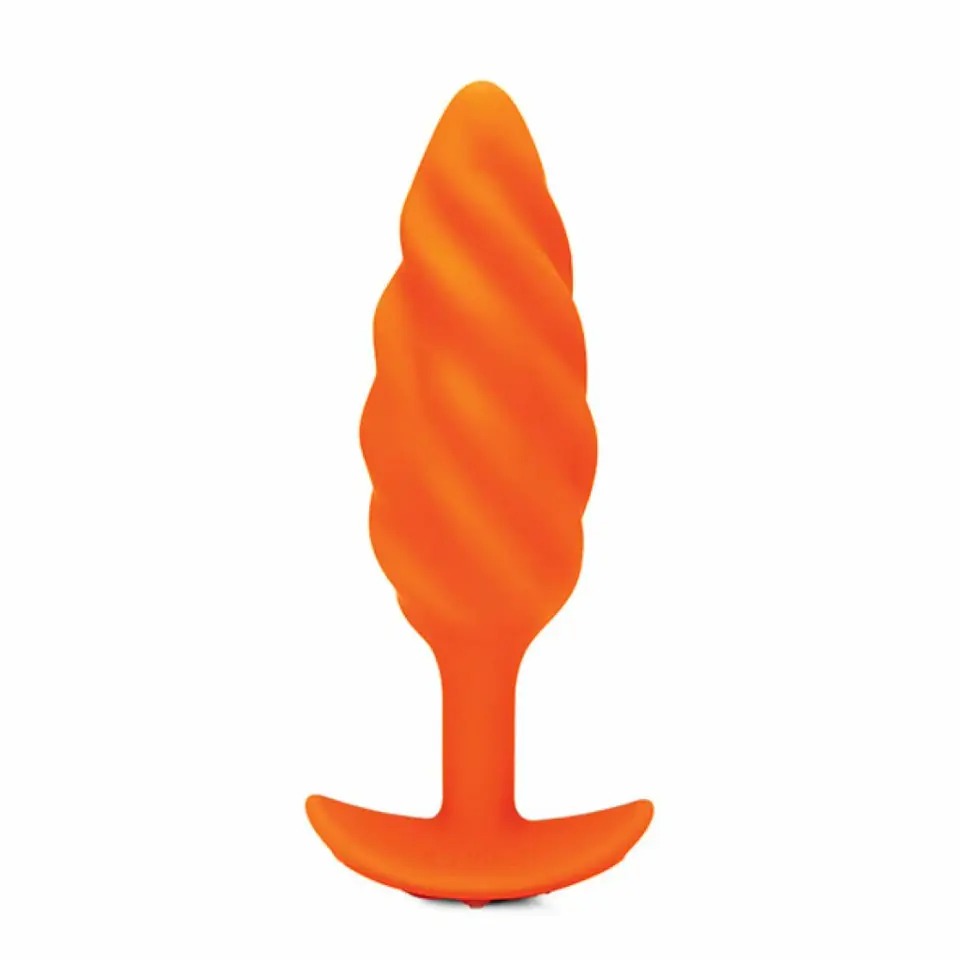 ⁨Plug analny wibrujący - B-Vibe Texture Plug Swirl Orange⁩ w sklepie Wasserman.eu