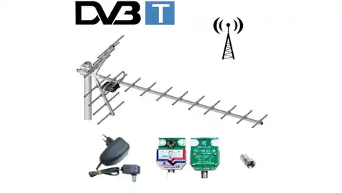 ⁨Antena DVB-T kierunkowa 19-elementowa YAGA + wzmacniacz LIBOX LB019W⁩ w sklepie Wasserman.eu