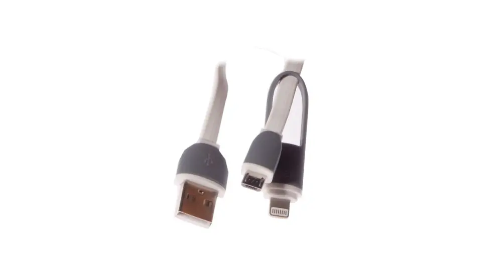 ⁨USB - microUSB / iPhone 2A cable 1m LIBOX LB0066W⁩ at Wasserman.eu