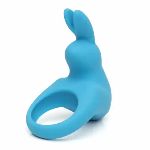 ⁨Pierścień wibrujący - Happy Rabbit Rechargeable Vibrating Rabbit Cock Ring Blue⁩ w sklepie Wasserman.eu