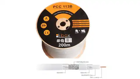 ⁨Coaxial Cable SAT 1.13/4.7 LIBOX reaction to fire Eca PCC113B /200m/⁩ at Wasserman.eu