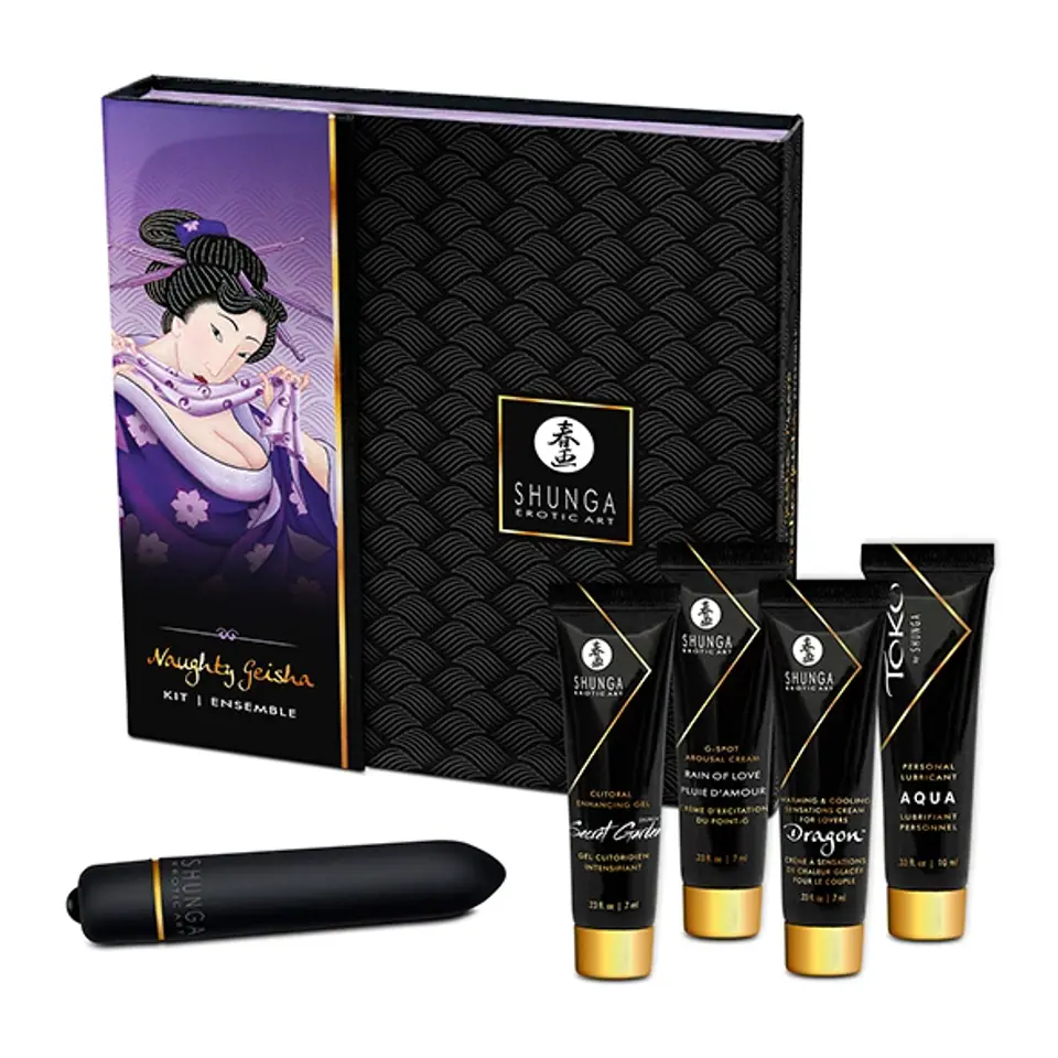 ⁨Zestaw kosmetyków z małym wibratorkiem Shunga Naughty Geisha Kit⁩ at Wasserman.eu