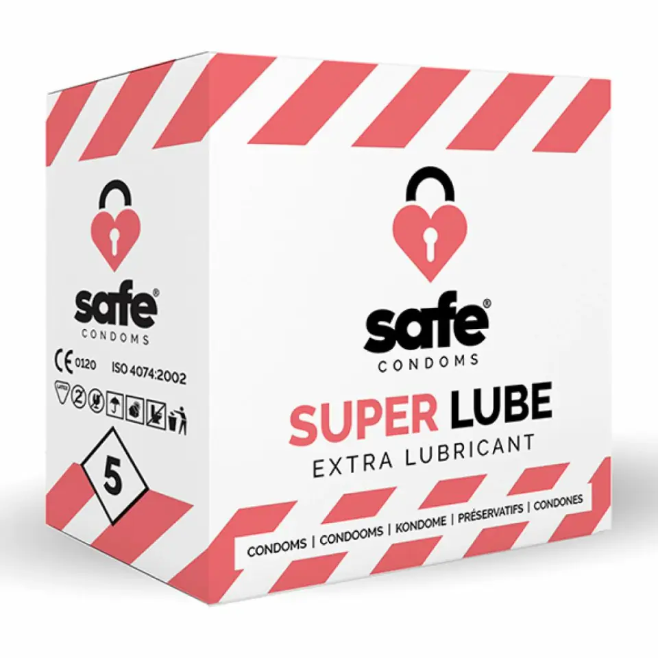 ⁨Prezerwatywy nawilżane - Safe Super Lube 5 szt⁩ w sklepie Wasserman.eu