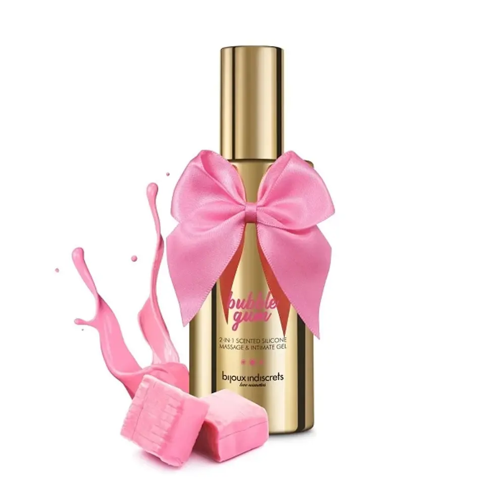 ⁨Silikonowy lubrykant i żel do masażu - Bijoux Indiscrets Bubblegum Massage and Intimate Gel 100 ml⁩ w sklepie Wasserman.eu