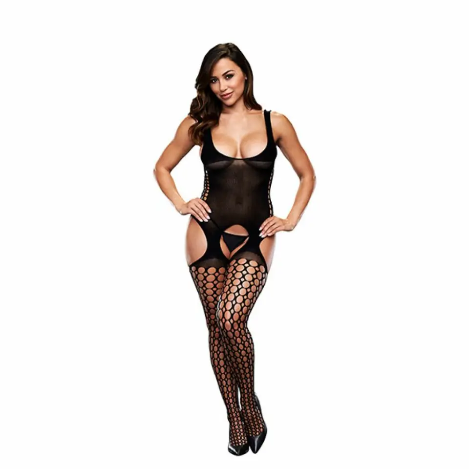 Baci - Crotchless Garter Bodystocking One Size at Wasserman.eu