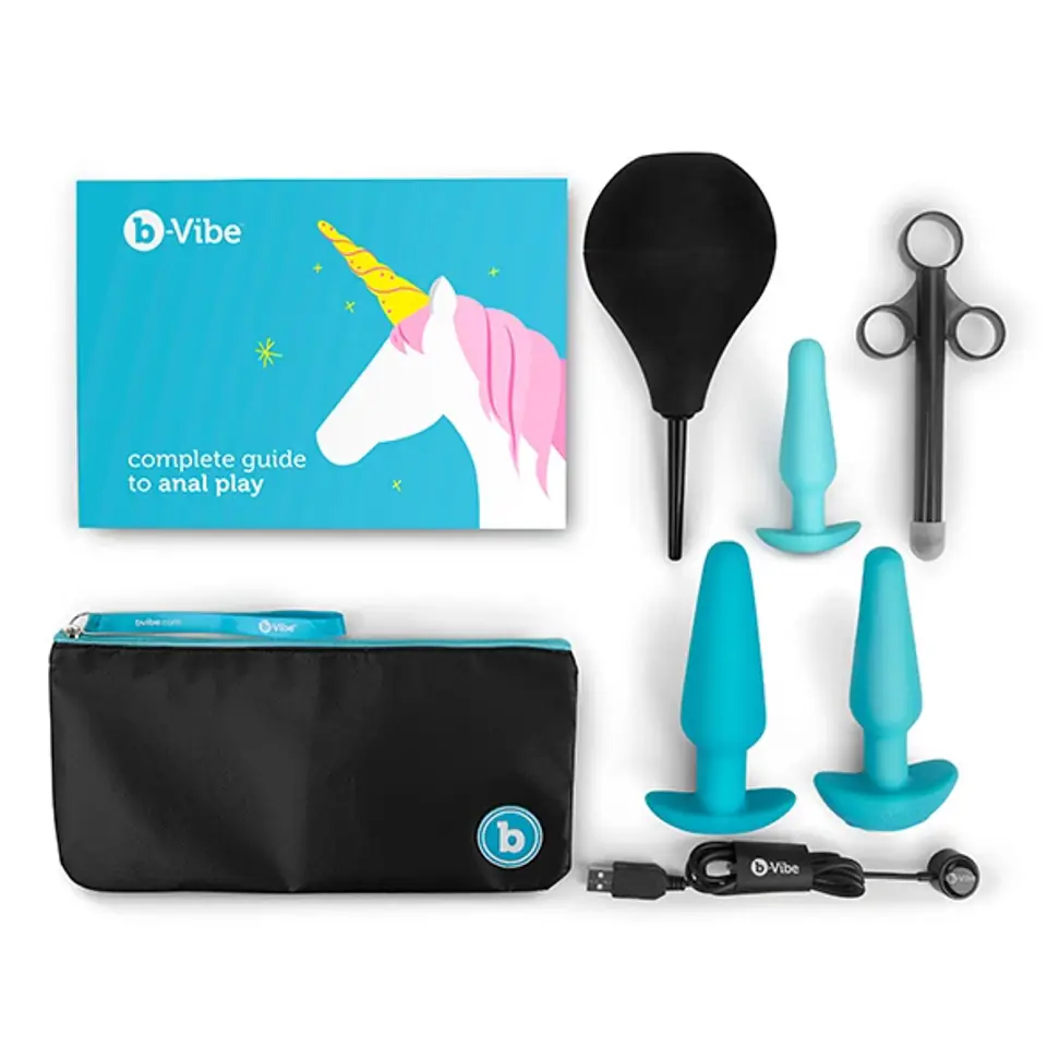 ⁨Zestaw do treningu analnego - B-Vibe Anal Training & Education Set Blue⁩ w sklepie Wasserman.eu