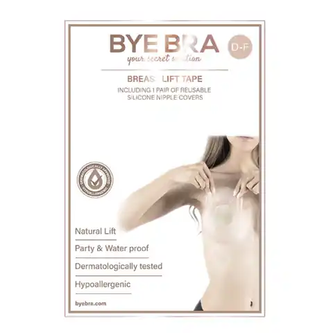 ⁨Taśmy do biustu i nakładki silikonowe - Bye Bra Breast Lift & Silicone Nipple Covers Miseczka D-F 1 para⁩ w sklepie Wasserman.eu