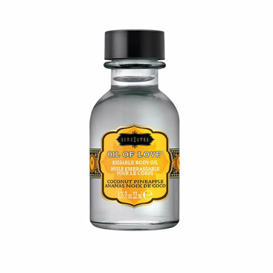 ⁨Kama Sutra Oil of Love Coconut Pineapple 22ml - olejek rozgrzewający o zapachu kokosa i ananasa⁩ w sklepie Wasserman.eu