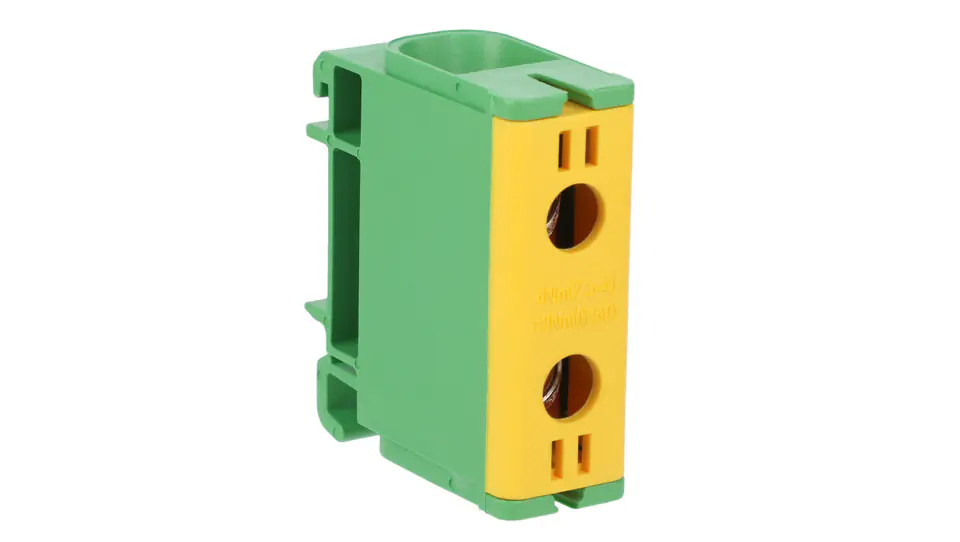 ⁨Blok rozdzielczy-odgałęźny 1-polowy AL/CU 2,5-50mm2 żółto-zielony montaż płaski i na szynę TH WLZ35P/50/z 48.552⁩ w sklepie Wasserman.eu