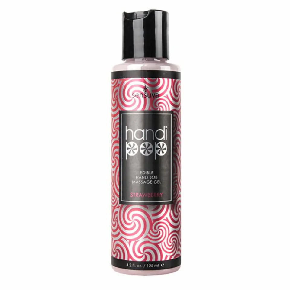 ⁨Żel do masażu - Sensuva Handipop Massage Gel Strawberry 125 ml⁩ w sklepie Wasserman.eu