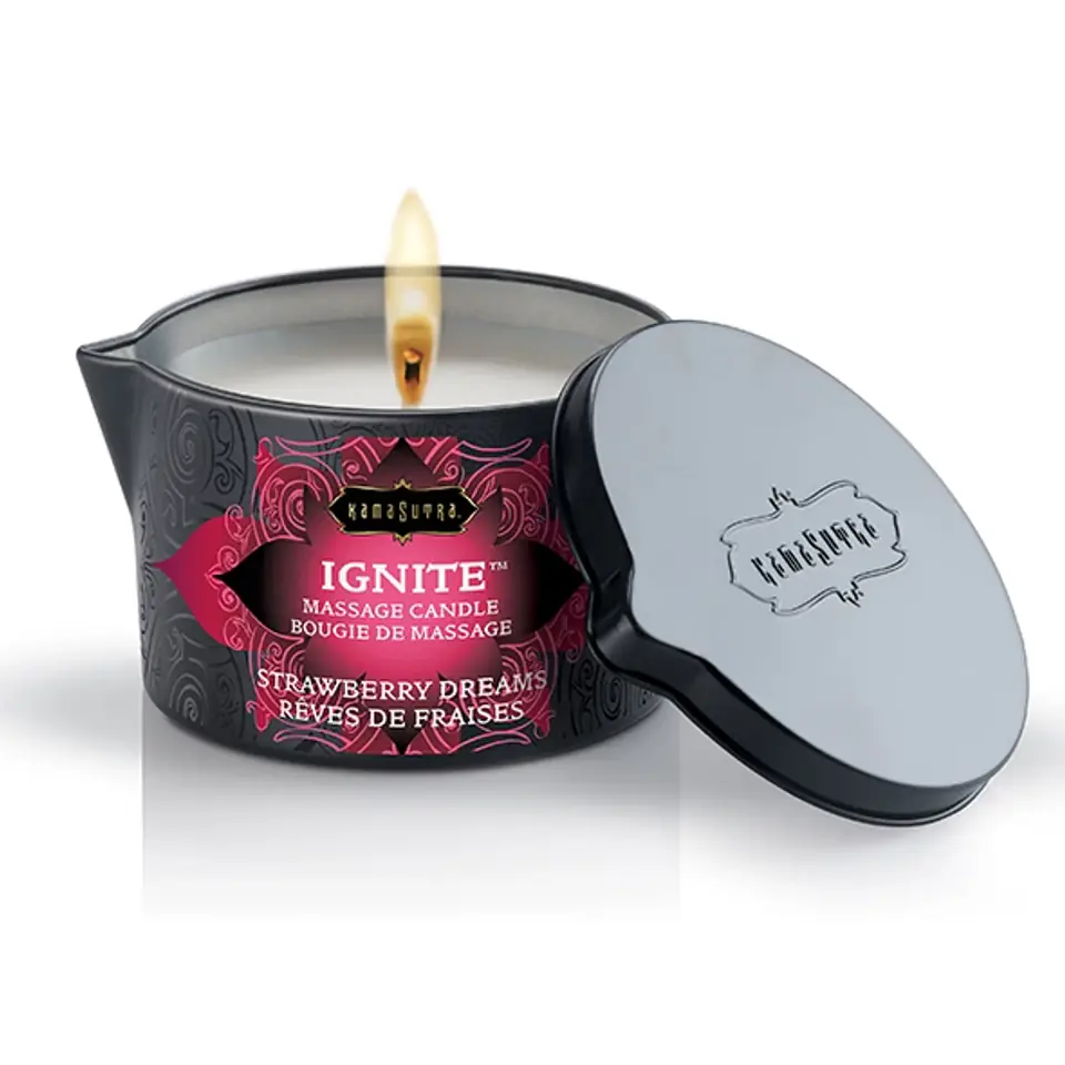⁨Kama Sutra Ignite Świeca do masażu 170g Truskawkowa pielęgnacja⁩ w sklepie Wasserman.eu