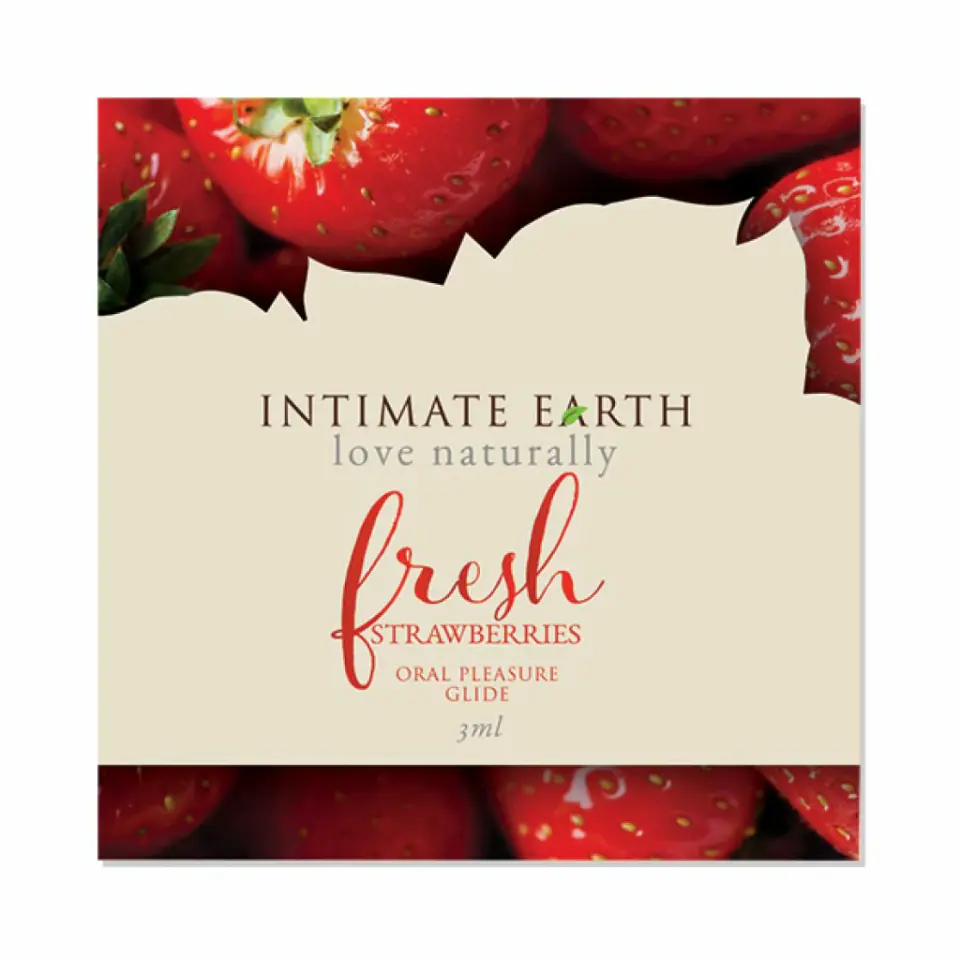 ⁨Lubrykant (saszetka) - Intimate Earth Natural Flavors Fresh Strawberries 3 ml⁩ w sklepie Wasserman.eu