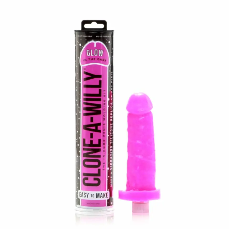 ⁨Zestaw do klonowania penisa fosforyzujący - Clone A Willy Kit Glow-in-the-Dark Pink⁩ w sklepie Wasserman.eu