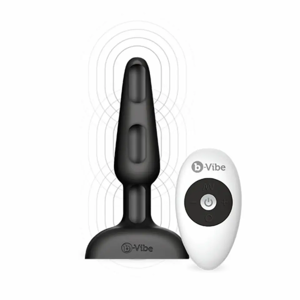 ⁨Zdalnie sterowany plug analny - B-Vibe Trio Plug Black⁩ w sklepie Wasserman.eu