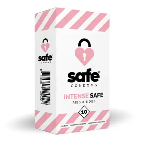 ⁨Safe - Intense Safe Condoms Ribs & Nobs 10 pcs⁩ at Wasserman.eu