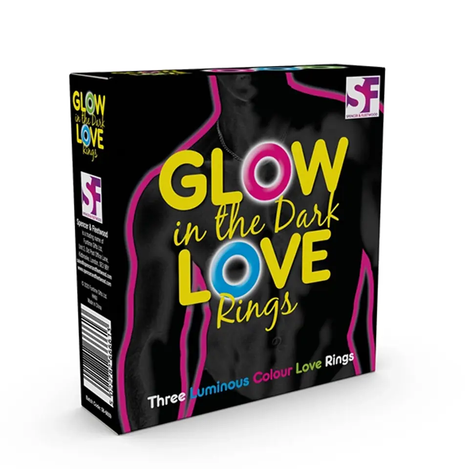 ⁨Pierścienie na penisa fosforyzujące - Glow in the Dark Love Rings⁩ w sklepie Wasserman.eu