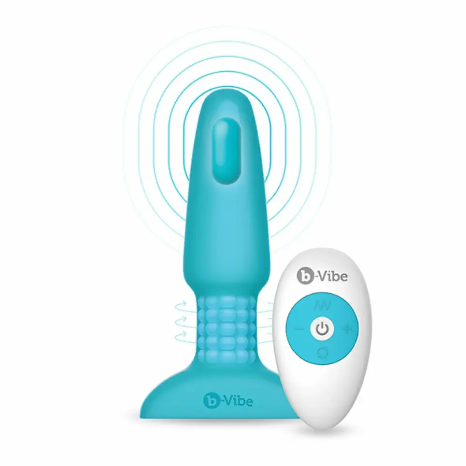 ⁨Zdalnie sterowany plug analny - B-Vibe Rimming Plug 2 Teal⁩ w sklepie Wasserman.eu