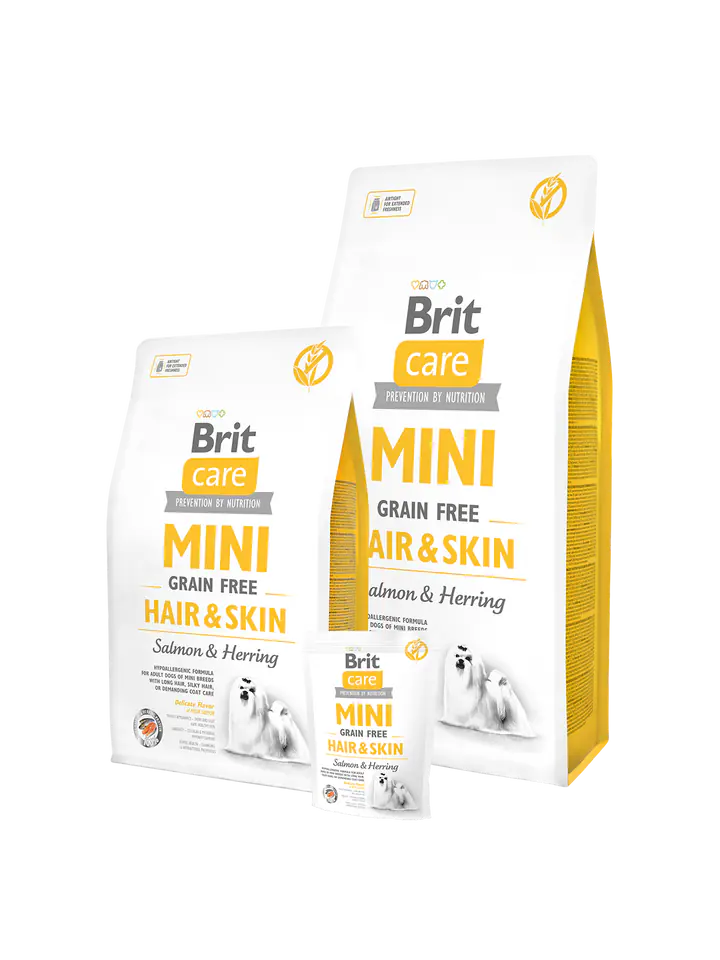 ⁨BRIT CARE MINI GRAIN-FREE HAIR&SKIN 400 g⁩ at Wasserman.eu