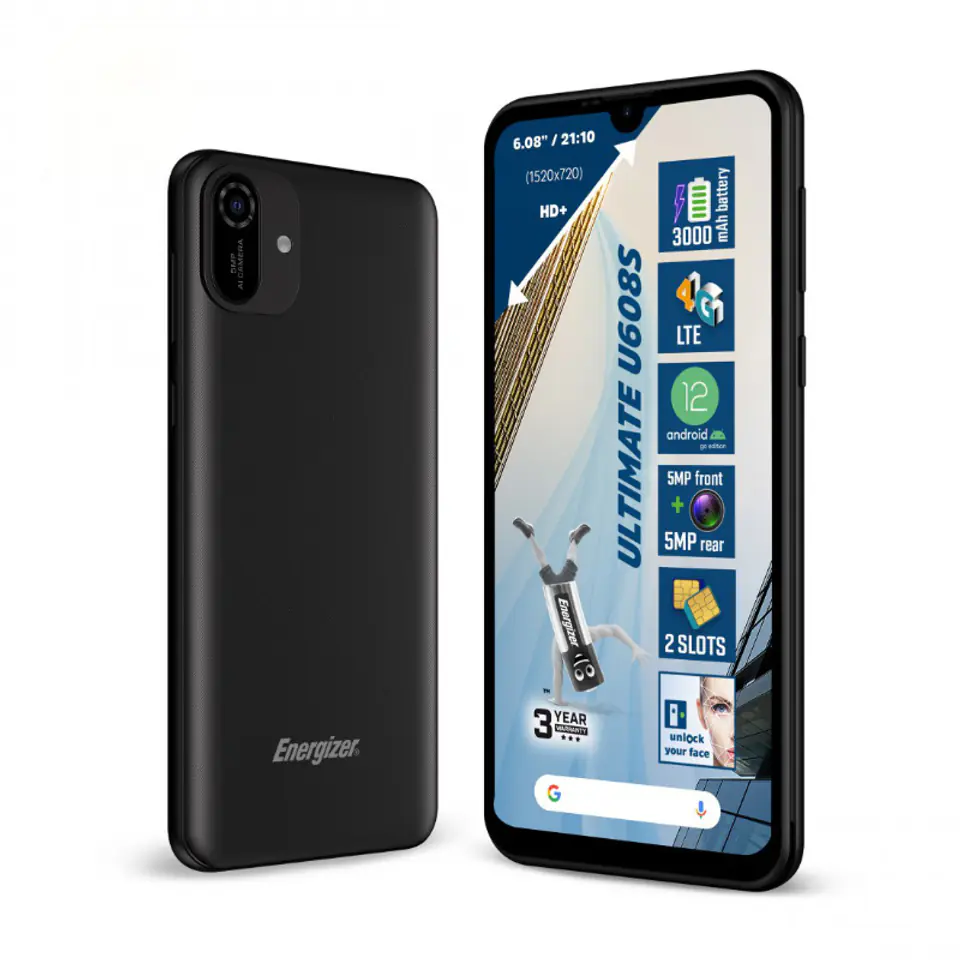 ⁨Energizer Ultimate U608S - Smartfon 2GB RAM 32GB 6,08" 4G Dual Sim EU (Czarny)⁩ w sklepie Wasserman.eu