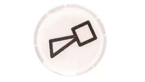⁨Soczewka przycisku 22mm płaska biała z symbolem BUCZEK M22-XDL-W-X17 218315⁩ w sklepie Wasserman.eu