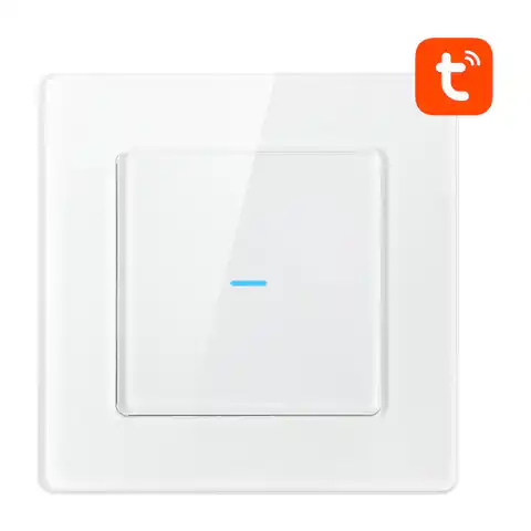 ⁨Dotykowy Włącznik Światła WiFi Avatto N-TS10-W1 Pojedynczy TUYA (biały)⁩ w sklepie Wasserman.eu