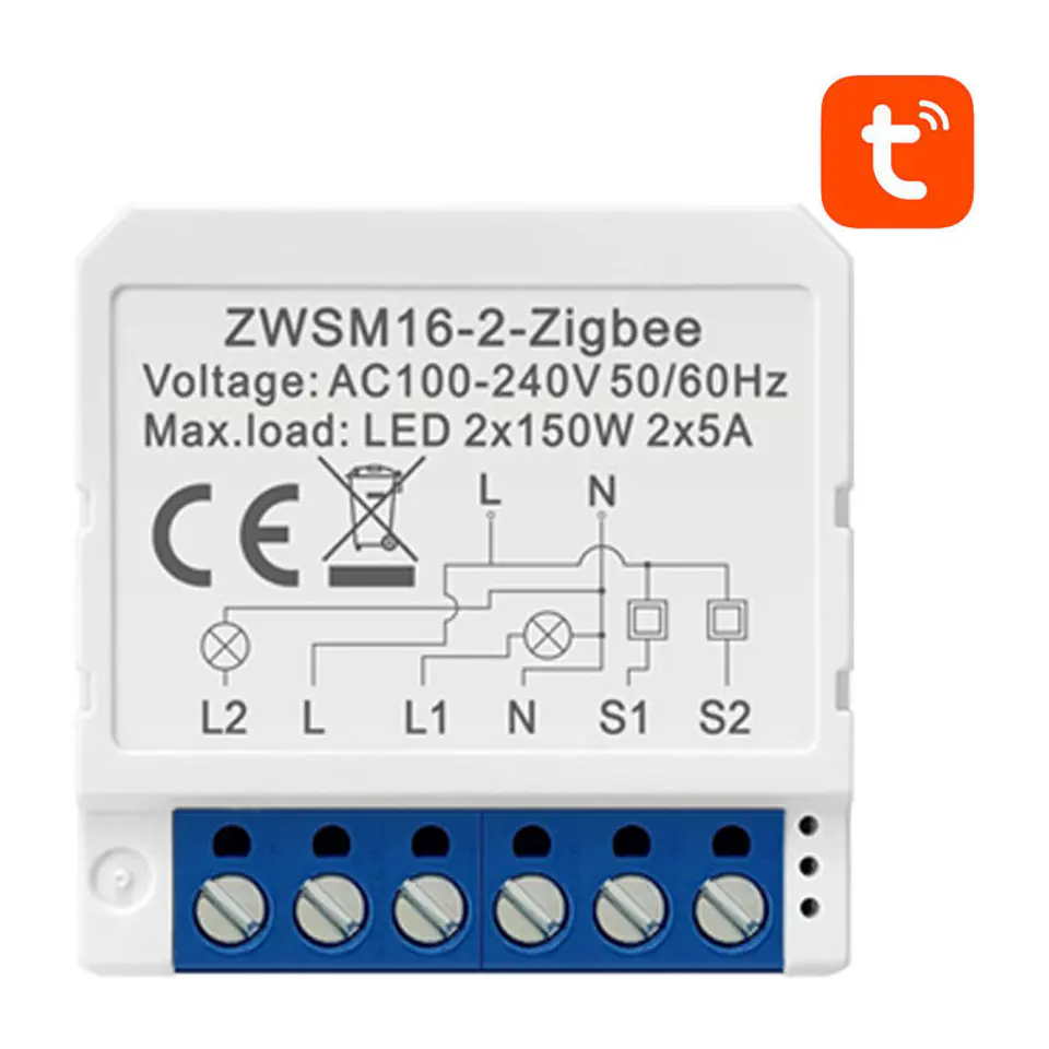 ⁨Inteligentny przełącznik dopuszkowy ZigBee Avatto ZWSM16-W2 TUYA⁩ w sklepie Wasserman.eu