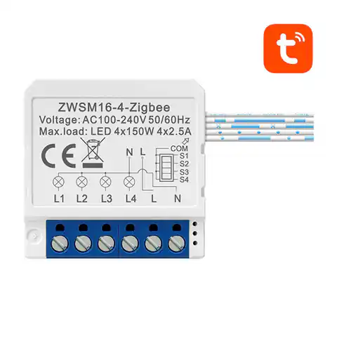 ⁨Inteligentny przełącznik dopuszkowy ZigBee Avatto ZWSM16-W4 TUYA⁩ w sklepie Wasserman.eu