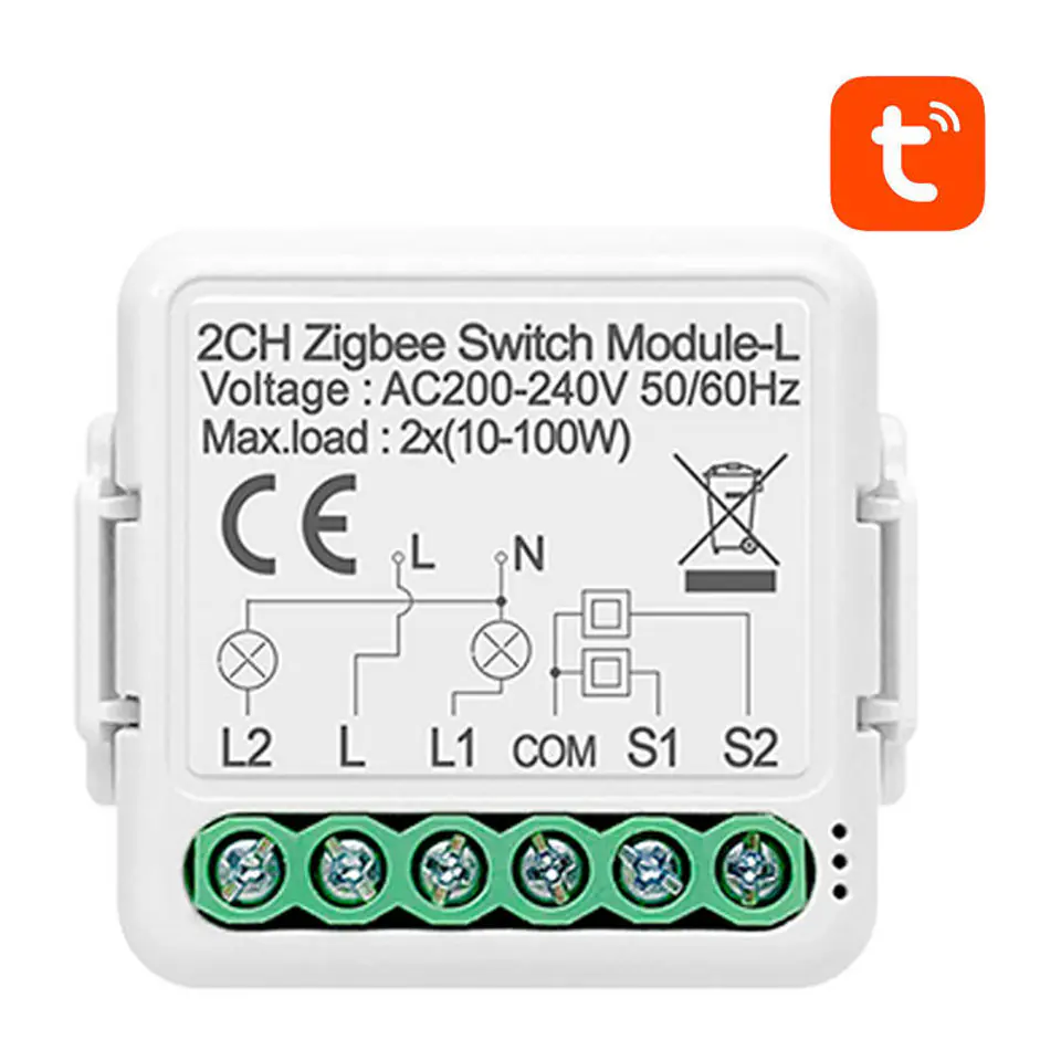 ⁨Inteligentny przełącznik dopuszkowy ZigBee Avatto N-LZWSM01-2 Bez Neutralnego TUYA⁩ w sklepie Wasserman.eu