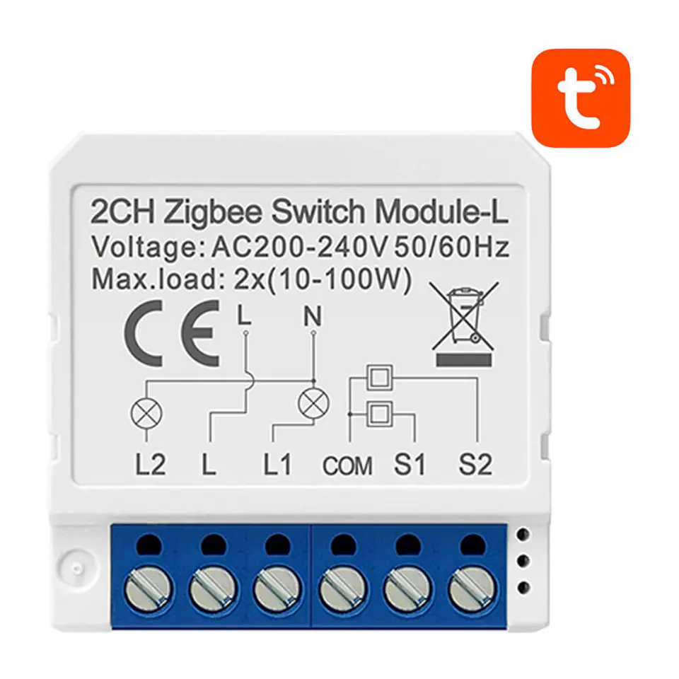 ⁨Inteligentny przełącznik dopuszkowy ZigBee Avatto LZWSM16-W2 Bez Neutralnego TUYA⁩ w sklepie Wasserman.eu