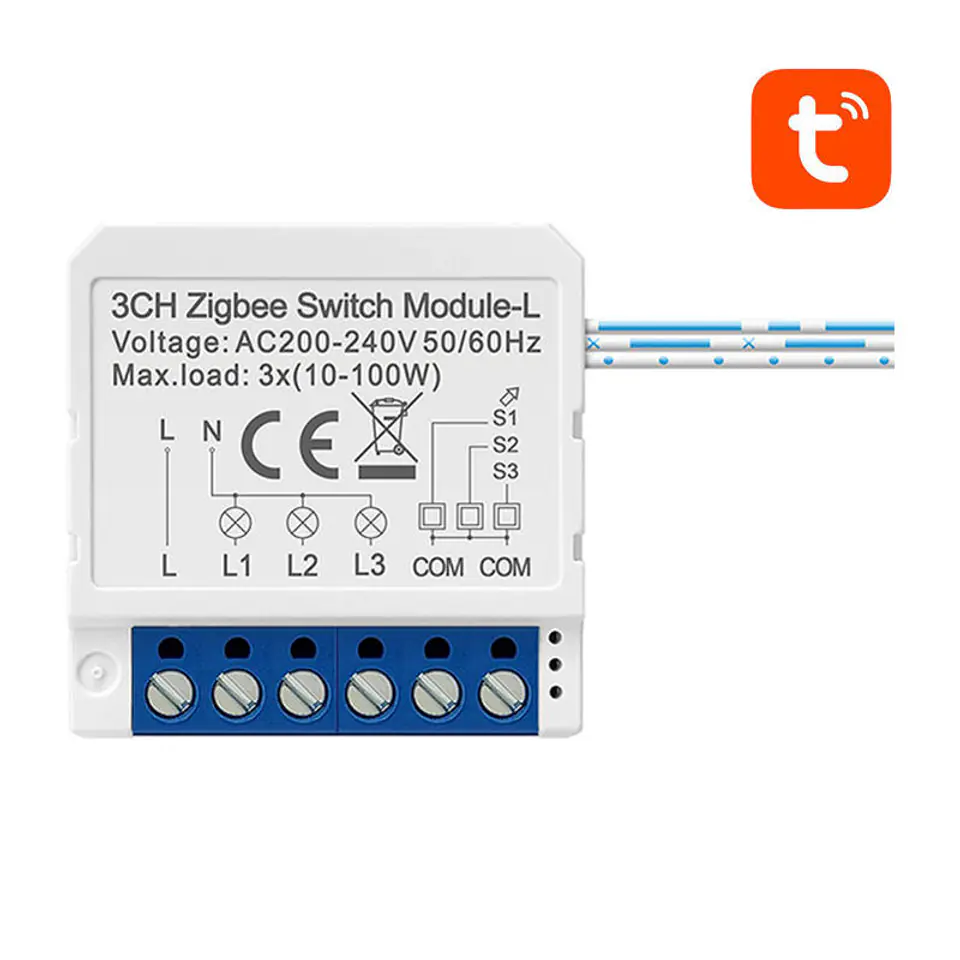 ⁨Inteligentny przełącznik dopuszkowy ZigBee Avatto LZWSM16-W3 Bez Neutralnego TUYA⁩ w sklepie Wasserman.eu