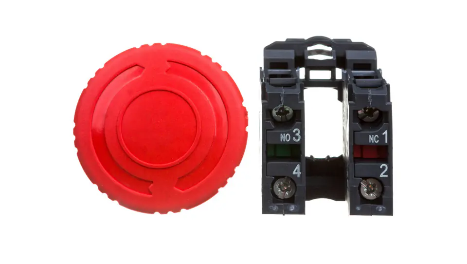 ⁨Safety button 22mm 1Z 1R IP66 by rotation XB5AS8445⁩ at Wasserman.eu