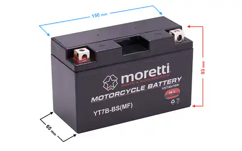⁨Akumulator Moretti AGM (Gel) MT7B-BS⁩ w sklepie Wasserman.eu