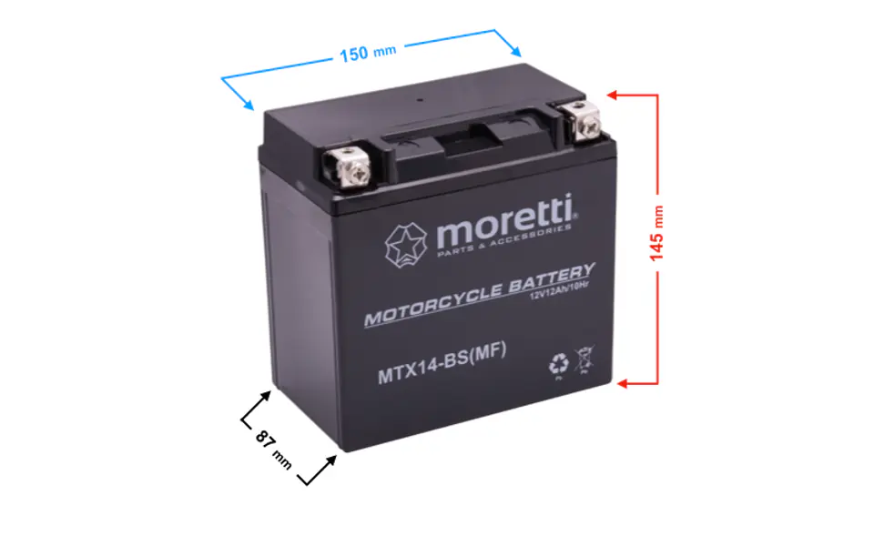 Akumulator Moretti AGM (Gel) MTX14-BS w sklepie Wasserman.eu