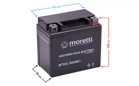 ⁨Akumulator Moretti AGM (Gel) MTX5L-BS⁩ w sklepie Wasserman.eu