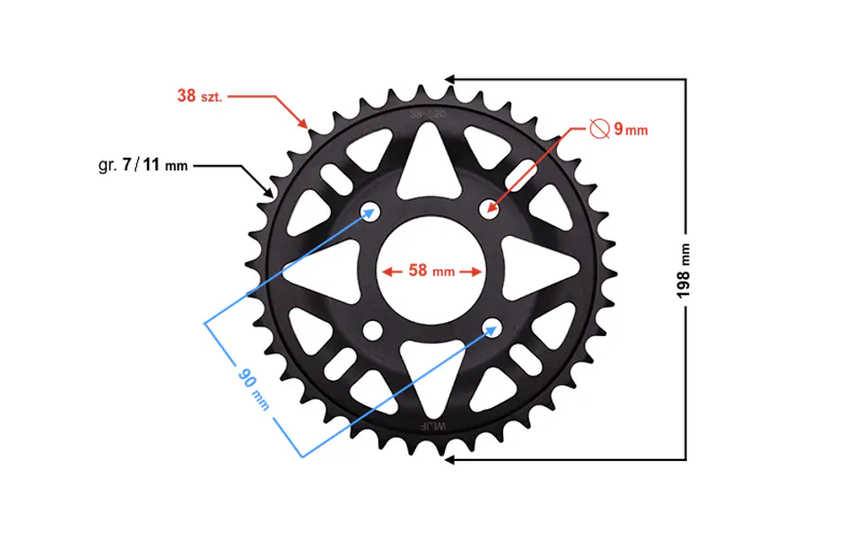 ⁨Zębatka tył 38/520 Hyper 125⁩ w sklepie Wasserman.eu