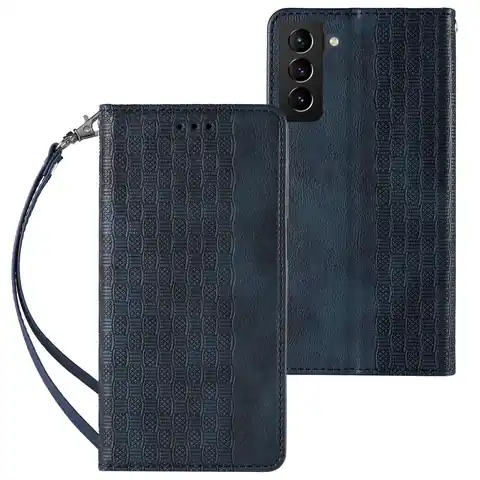 ⁨Magnet Strap Case etui Samsung Galaxy A23 5G pokrowiec z klapką portfel mini smycz podstawka niebieskie⁩ w sklepie Wasserman.eu